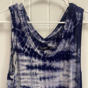 Dress Tank top. Navy and white tie dyed.